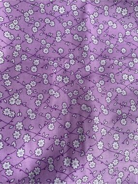 1y x 44" Lavender Floral Cotton Fabric Quilting Crafting NOS